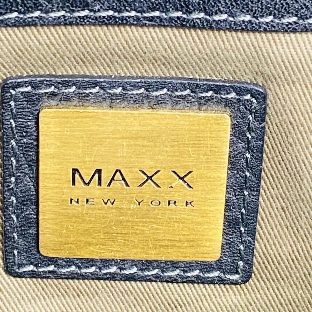 Max New York Black Leather Shoulder Bag 16”x11”x2” - Picture 5 of 5